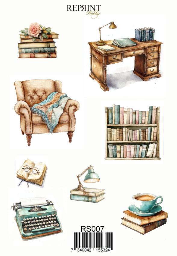 Reprint - Aufkleber "The Bookshop" Sticker 10x21cm - 3 Bogen