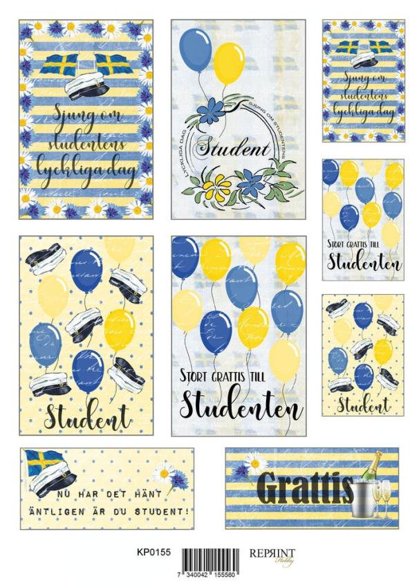 Reprint - Stanzteile "Student" Cutouts A4 - 8 Bogen