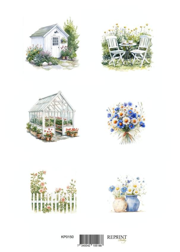 Reprint - Stanzteile "Summer" Cutouts A4 - 8 Bogen