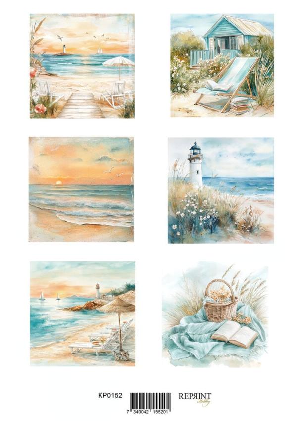 Reprint - Stanzteile "Summer" Cutouts A4 - 8 Bogen