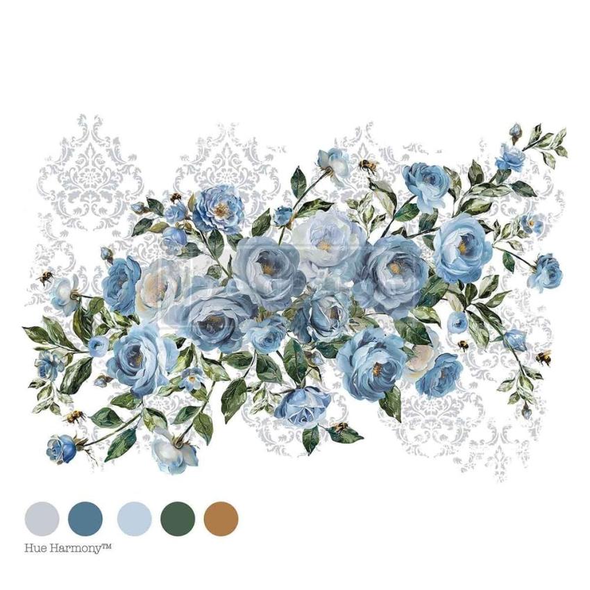 Re-Design with Prima - Transfer Aufkleber 24x35 Inch "Azure Blossom" Decor Transfer 4 Bogen 
