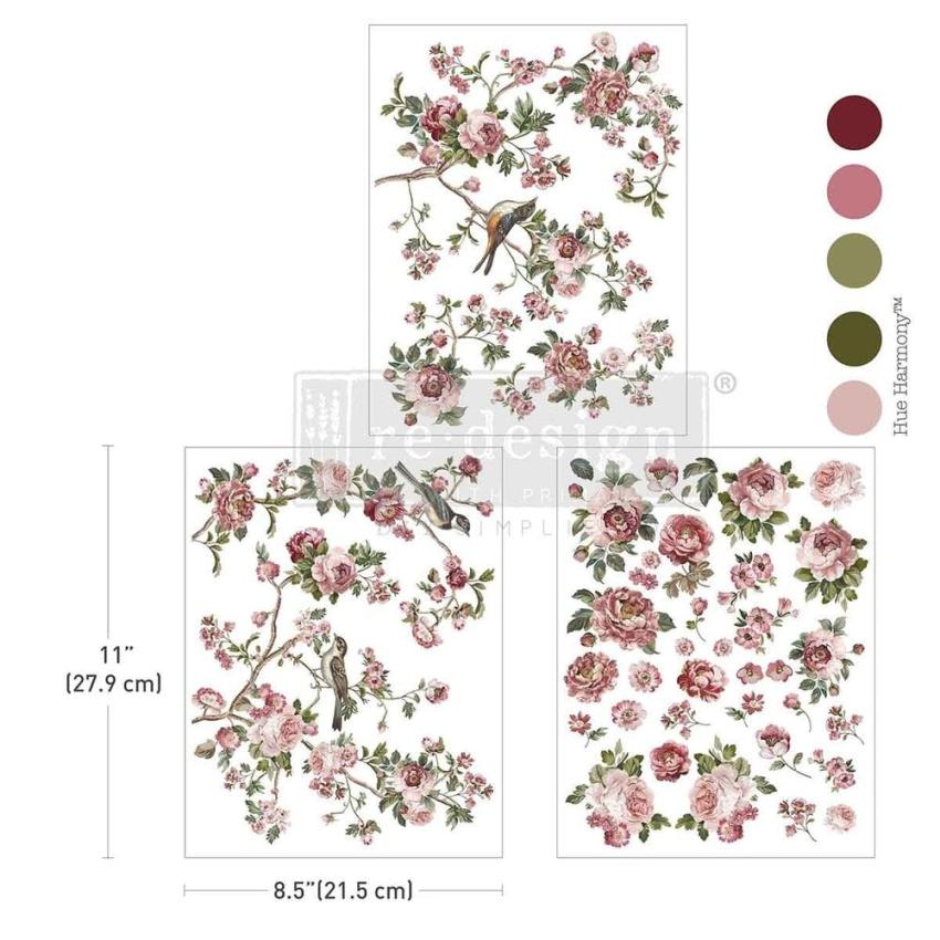 Re-Design with Prima - Transfer Aufkleber 8,5x11 Inch "Kacha The Enchanted Grove" Decor Transfer 3 Bogen 