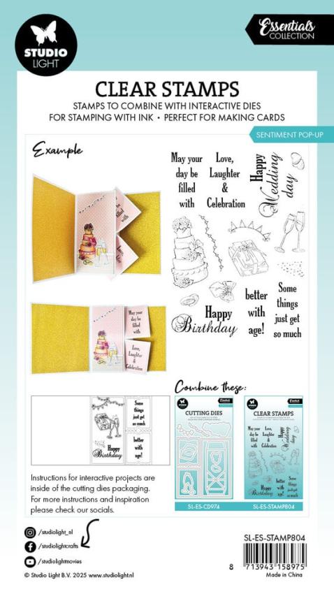 Studio Light - Stempelset "Sentiment Pop-Up" Clear Stamps