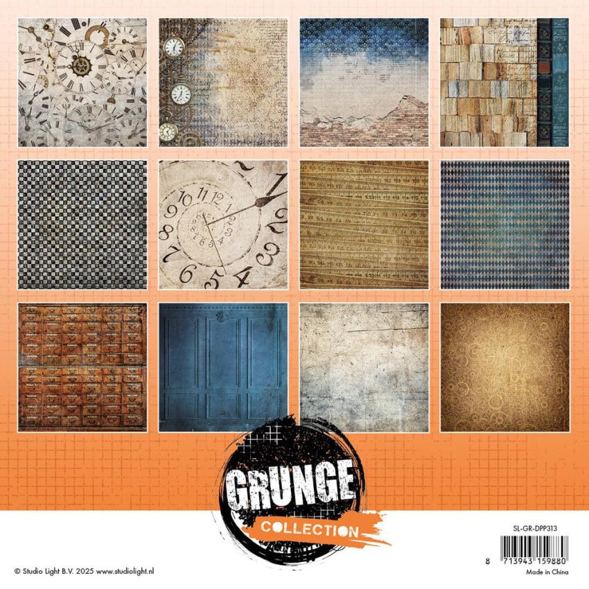 Studio Light - Designpapier "Grunge" Paper Pack 8x8 Inch - 36 Bogen
