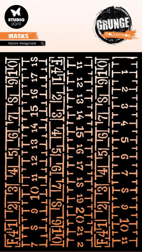 Studio Light - Schablone "Rulers Background" Stencil Grunge Collection