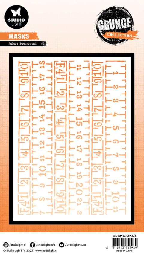 Studio Light - Schablone "Rulers Background" Stencil Grunge Collection
