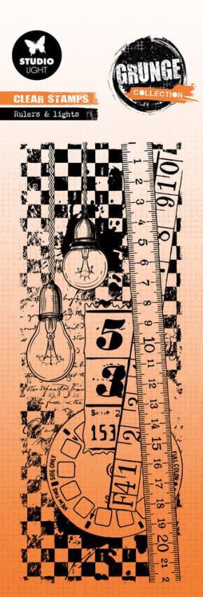 Studio Light - Stempel "Rulers & Lights" Clear Stamps Grunge Collection