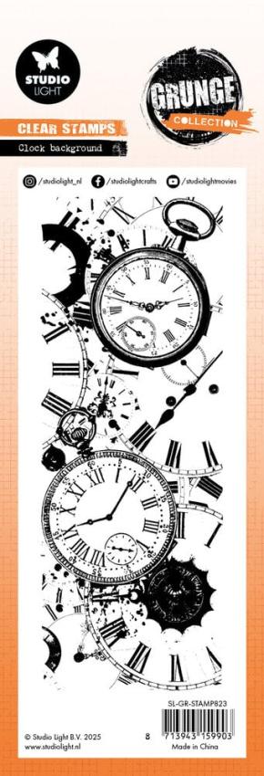 Studio Light - Stempel "Clock Background" Clear Stamps Grunge Collection
