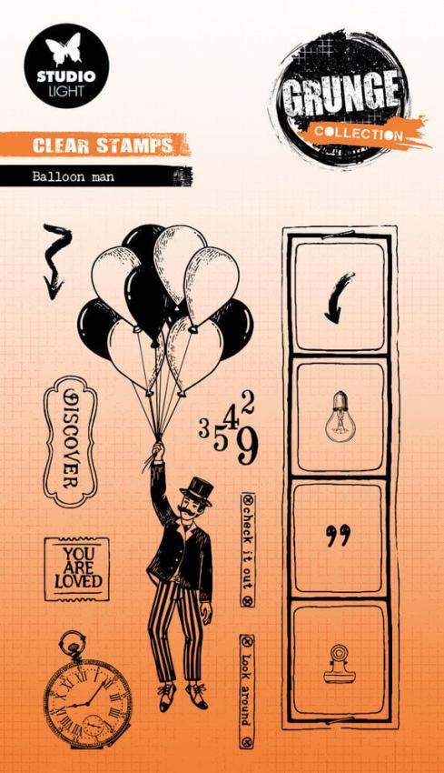 Studio Light - Stempelset "Balloon Man" Clear Stamps Grunge Collection