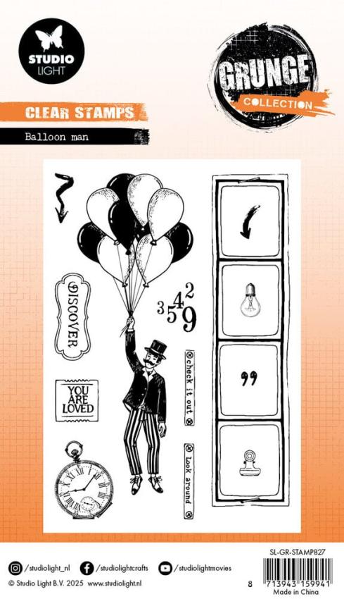 Studio Light - Stempelset "Balloon Man" Clear Stamps Grunge Collection