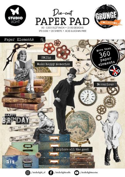 Studio Light - Stanzteile "Grunge" Die Cut Block - 20 Bogen