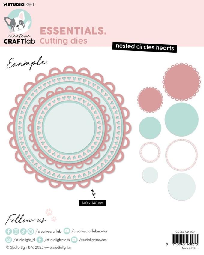 Creative Craft Lab - Studio Light - Stanzschablone "Nested Circles Hearts" Dies