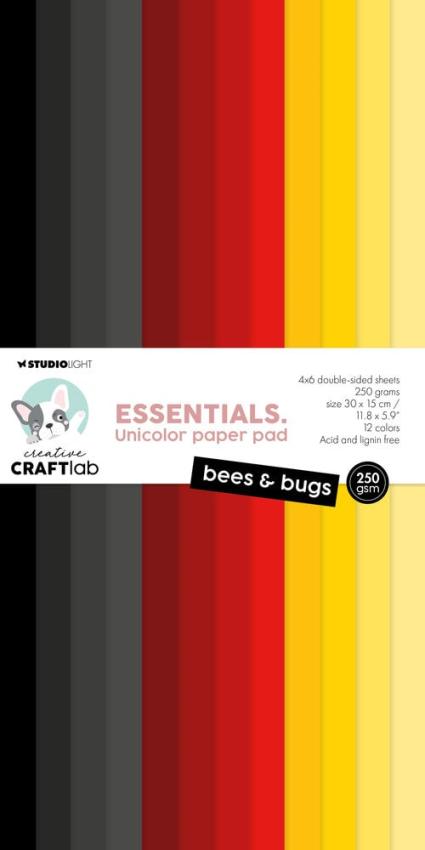 Creative Craft Lab - Studio Light - Cardstock "Bees & Bugs" Paper Pack 30x15cm - 24 Bogen