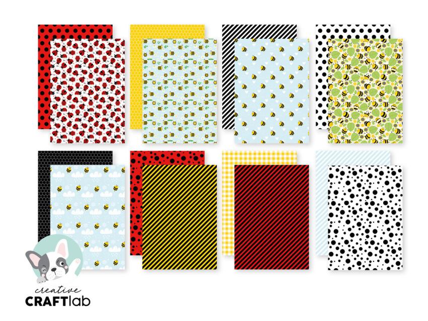 Creative Craft Lab - Studio Light - Friendz Designpapier "Bee-Lightful " Paper Pack 21x14,8 cm - 24 Bogen