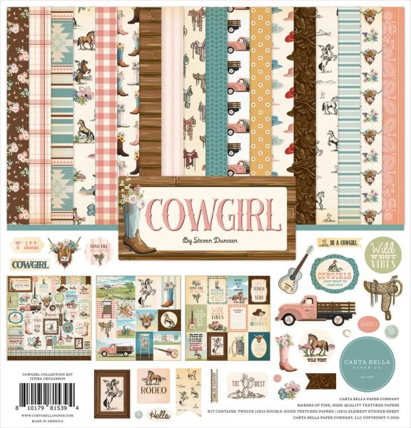 Carta Bella - Designpapier "Cowgirl" Collection Kit 12x12 Inch - 12 Bogen  