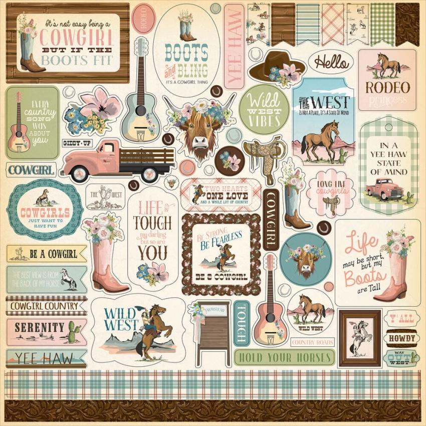 Carta Bella - Designpapier "Cowgirl" Collection Kit 12x12 Inch - 12 Bogen  