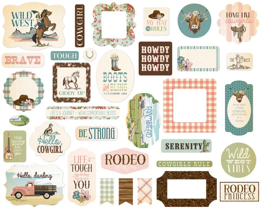 Carta Bella - Stanzteile "Cowgirl" Ephemera