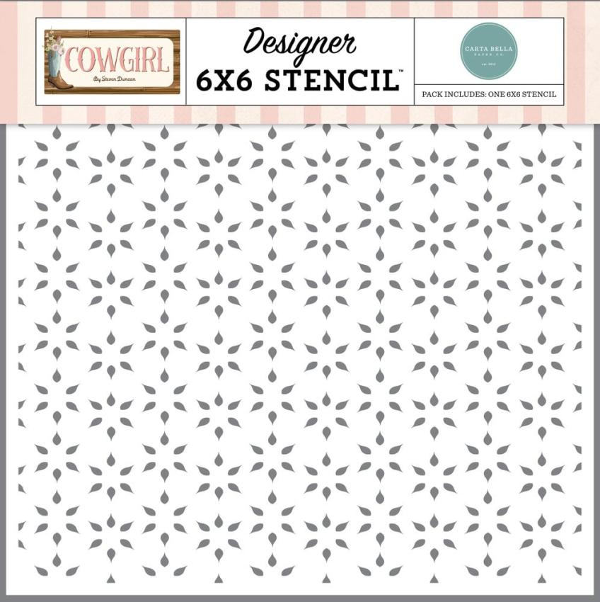 Carta Bella - Schablone 6x6 Inch "Western Flower" Stencil