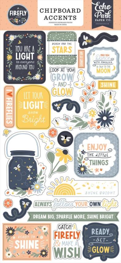 Echo Park - Sticker "Firefly" Chipboard 6x13 Inch