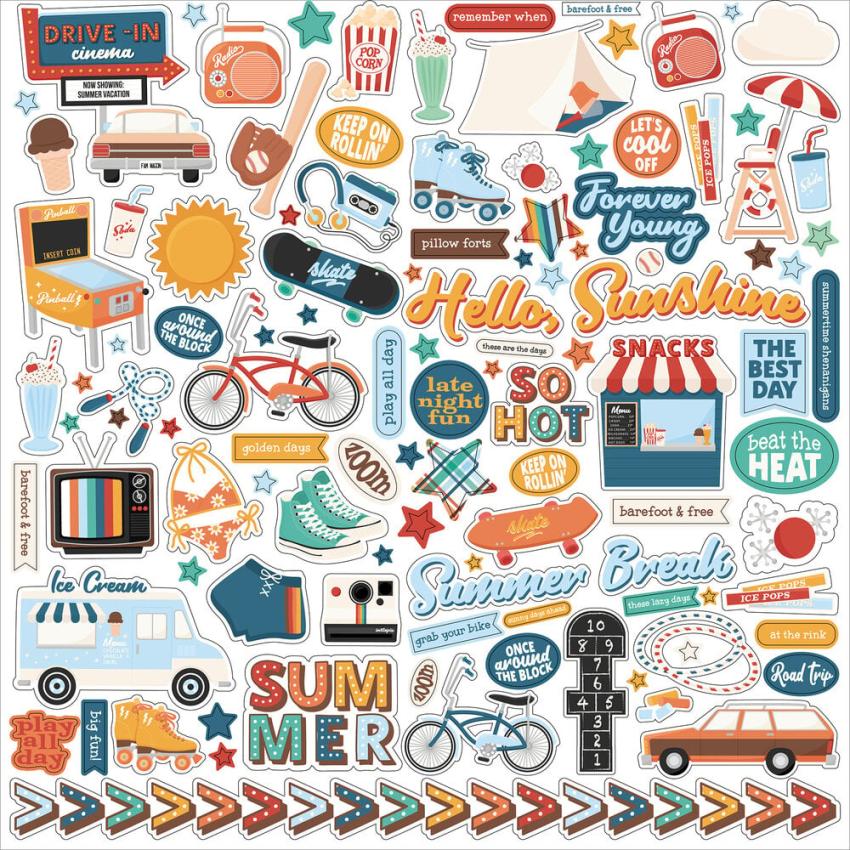 Echo Park - Designpapier "Summer Break" Collection Kit 12x12 Inch - 12 Bogen