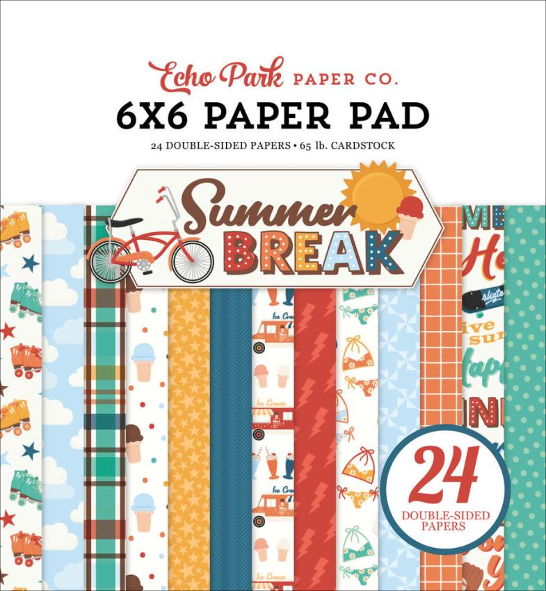 Echo Park - Designpapier "Summer Break" Paper Pack 6x6 Inch - 24 Bogen