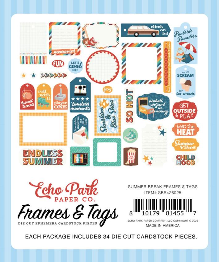 Echo Park - Stanzteile & Anhänger "Summer Break" Frames & Tags 