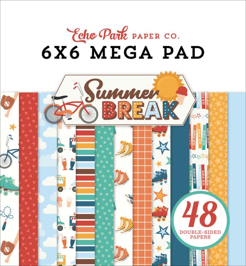Echo Park - Designpapier "Summer Break" Cardmakers Mega Pad 6x6 Inch - 48 Bogen