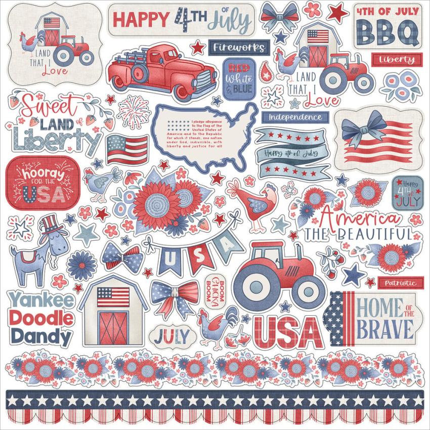 Echo Park - Designpapier "Yankee Doodle" Collection Kit 12x12 Inch - 12 Bogen