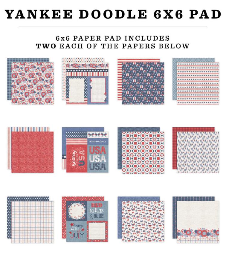 Echo Park - Designpapier "Yankee Doodle" Paper Pack 6x6 Inch - 24 Bogen