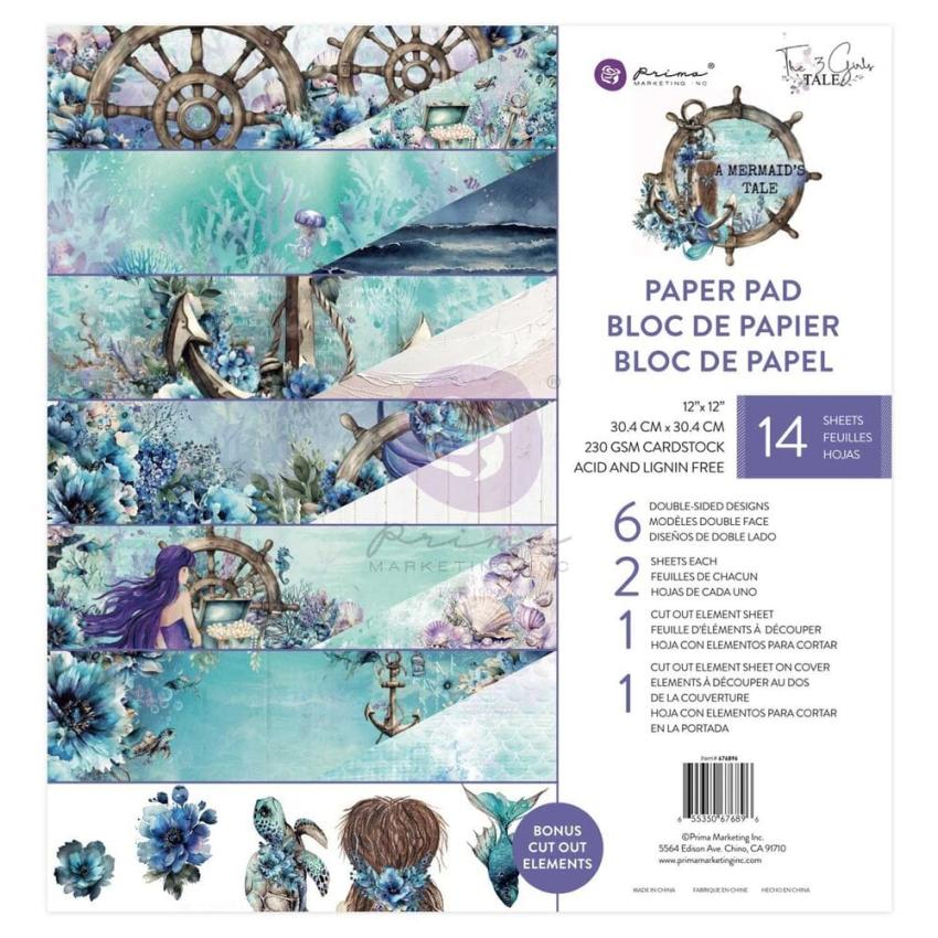 Prima Marketing - Designpapier "A Mermaid's Tale" Paper Pack 12x12 Inch - 14 Bogen