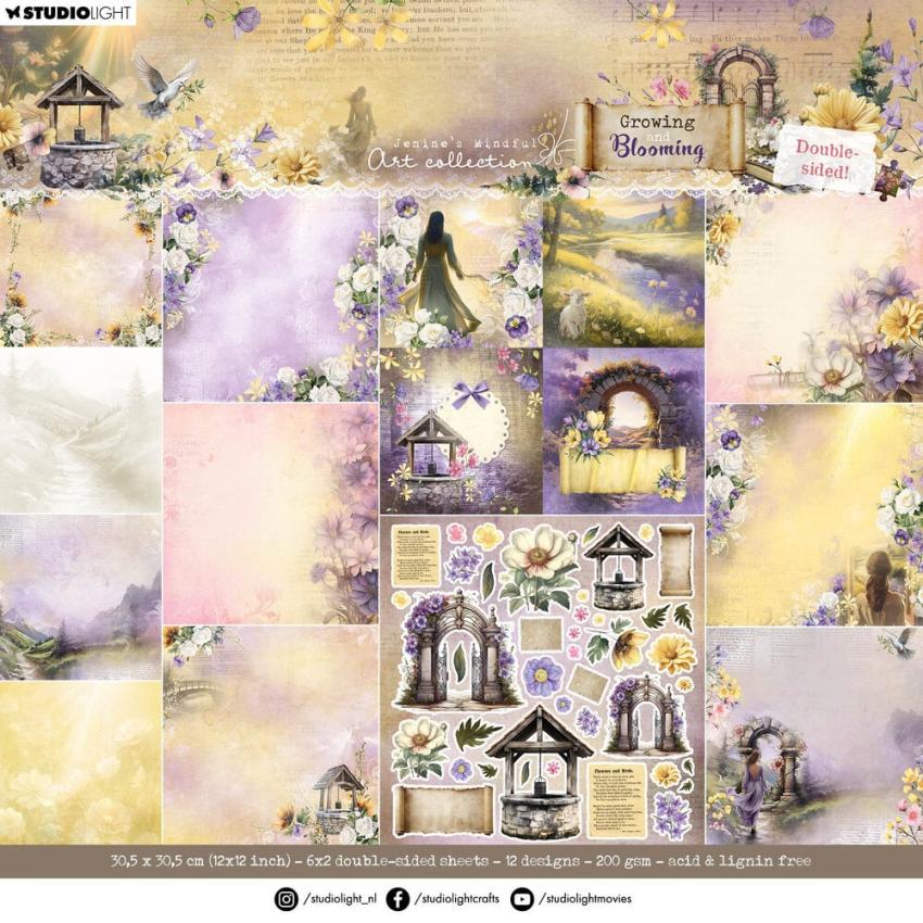 Studio Light - Designpapier "Growing & Blooming" Paper Pack 20,3x20,3 cm - 12 Bogen
