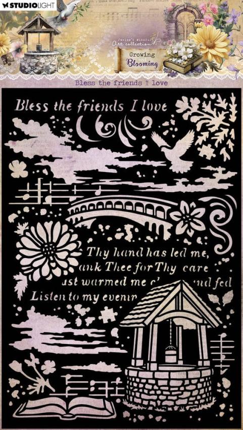 Studio Light - Schablone "Bless The Friends I Love" Stencil  