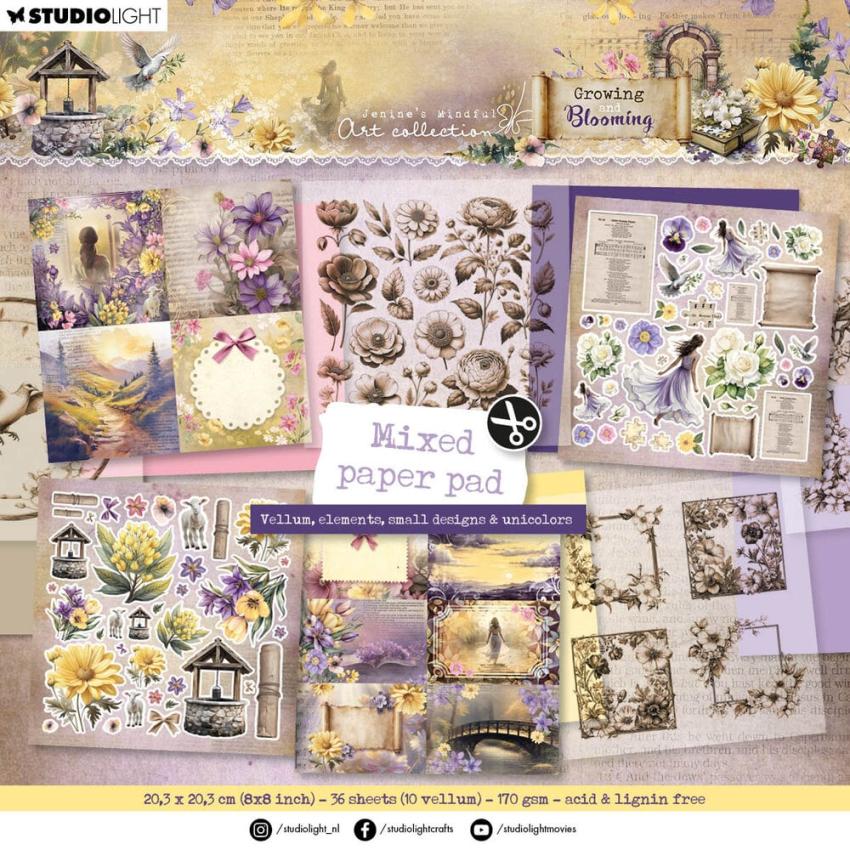 Studio Light - Designpapier "Growing & Blooming" Paper Pack 20,3x20,3 cm - 36 Bogen
