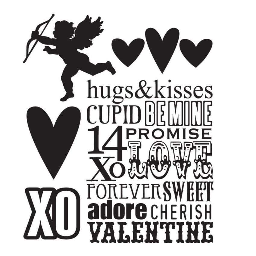 Stampers Anonymous - Gummistempelset "Valentine Silhouettes" Cling Stamp Design by Tim Holtz