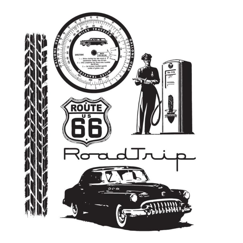 Stampers Anonymous - Gummistempel "Road Trip" Cling Stamp Design by Tim Holtz
