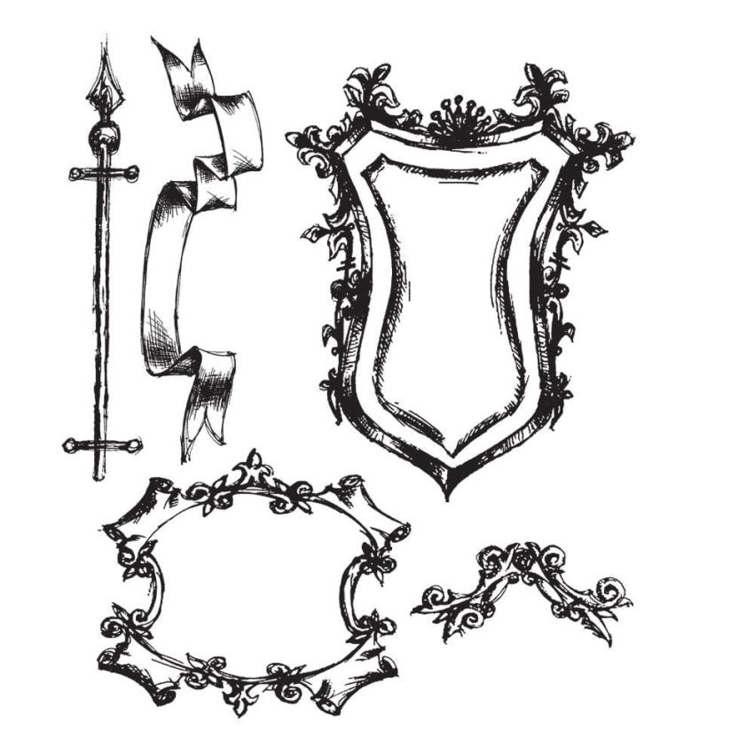 Stampers Anonymous - Gummistempelset "Sketch" Cling Stamp Design by Tim Holtz
