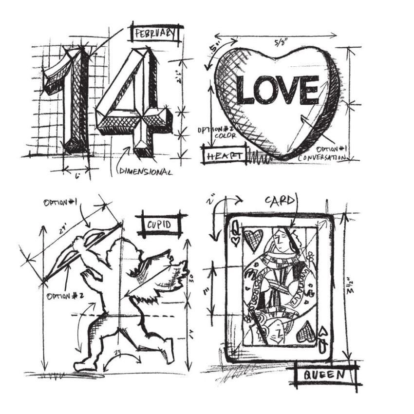 Stampers Anonymous - Gummistempelset "Valentine Blueprint" Cling Stamp Design by Tim Holtz