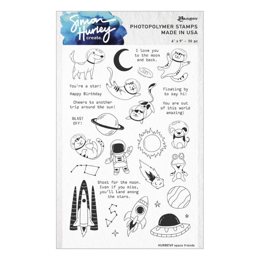 Spellbinders - Stempelset & Stanzschablone "Space Friends" Clear Stamps & Dies