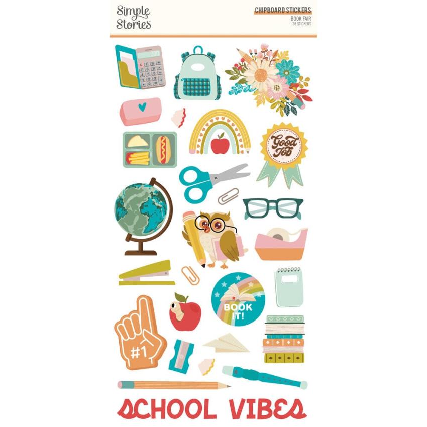 Simple Stories - Aufkleber "Book Fair" Chipboard Sticker 