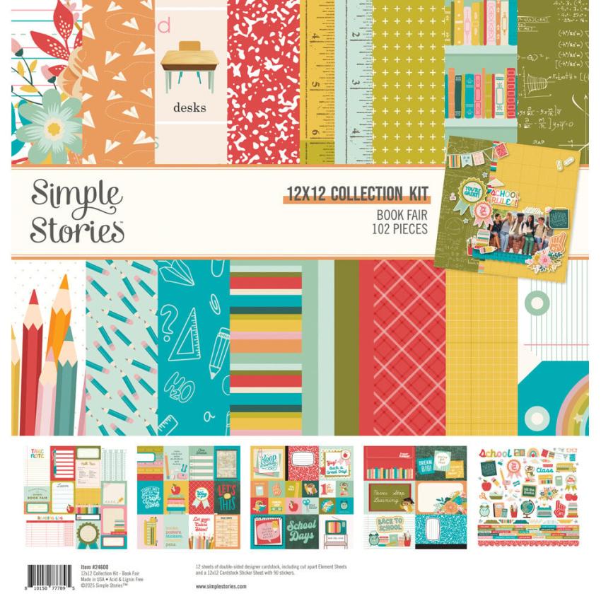 Simple Stories - Collections Kit "Book Fair" 12 Bogen Designpapier