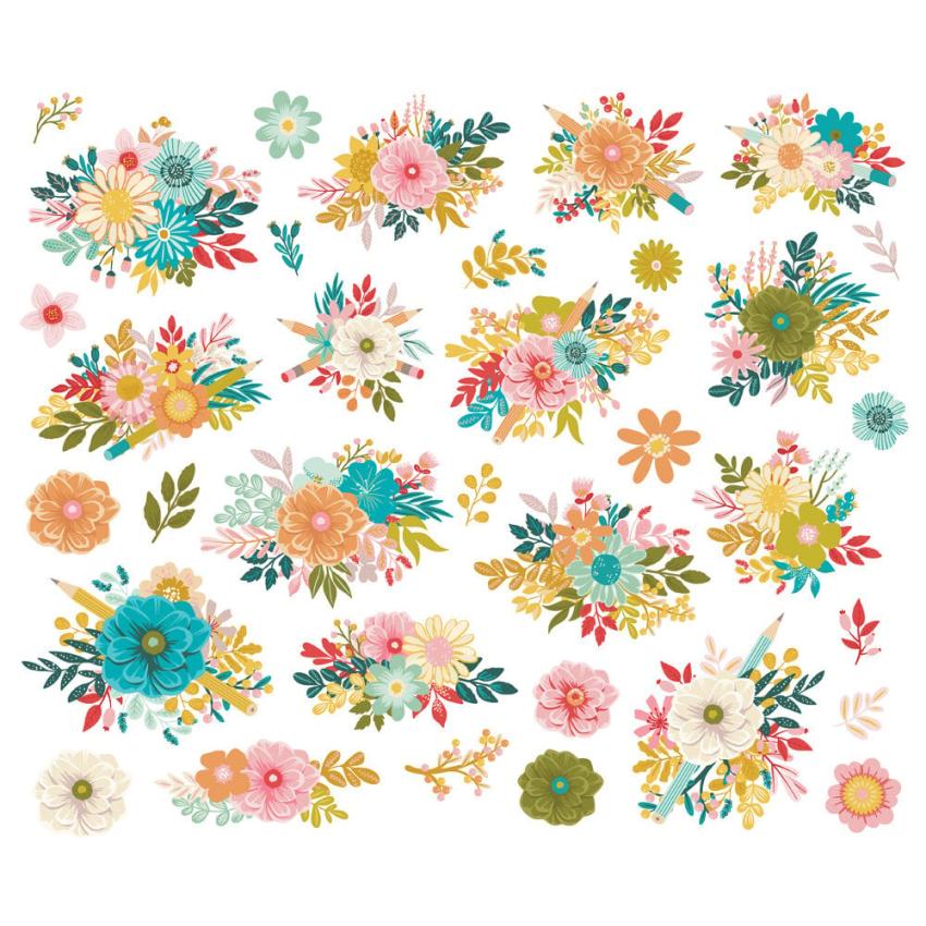 Simple Stories - Stanzteile "Book Fair" Floral Bits & Pieces 