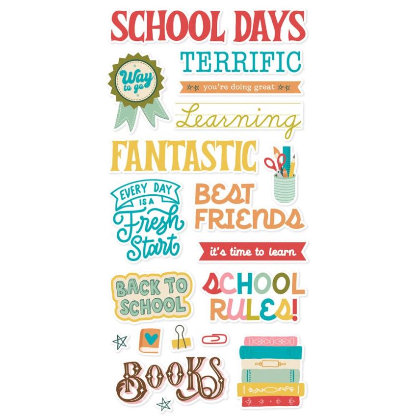 Simple Stories - Aufkleber "Book Fair" Foam Sticker