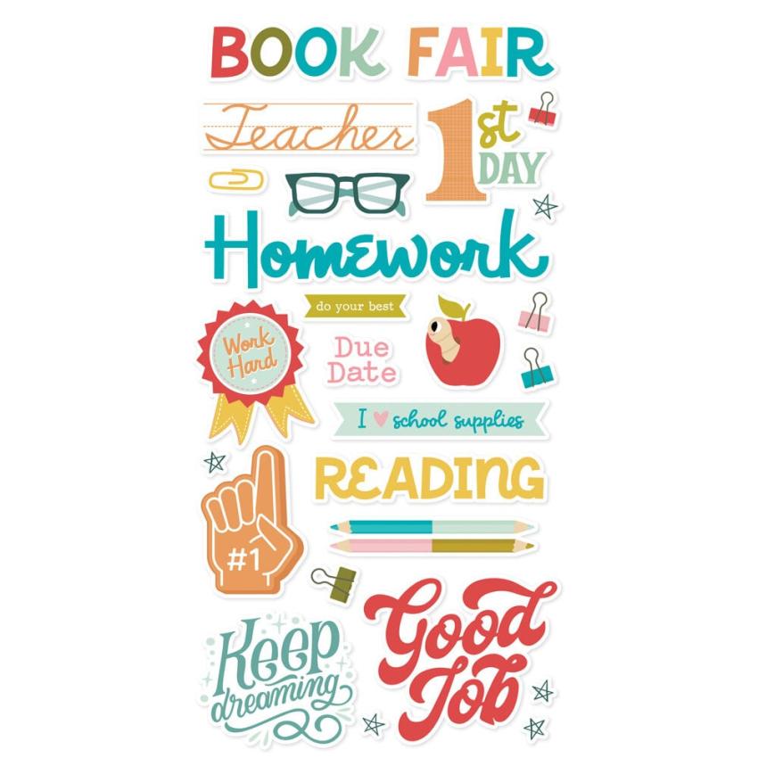 Simple Stories - Aufkleber "Book Fair" Foam Sticker
