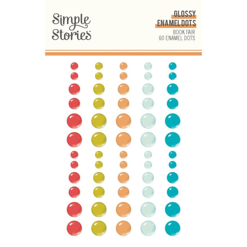 Simple Stories - Enamel Dots "Book Fair" 60 Stück 