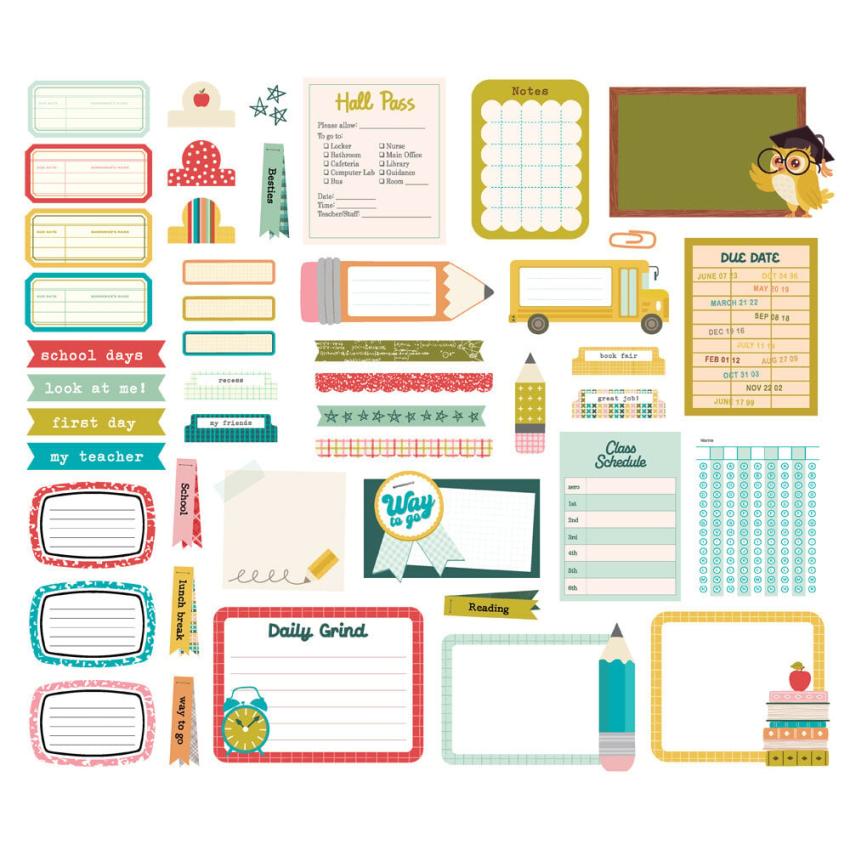 Simple Stories - Stanzteile "Book Fair" Journal Bits & Pieces 
