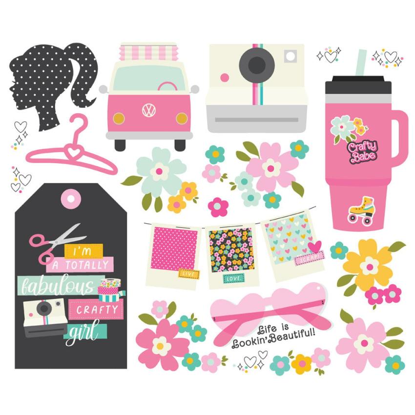 Simple Stories - Stanzteile "Crafty Babe" Big Bits & Pieces 