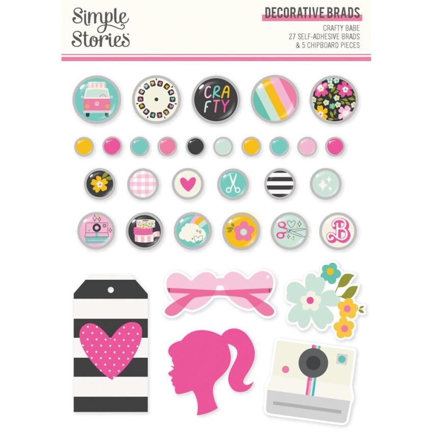 Simple Stories - Decorative Brads "Crafty Babe" 