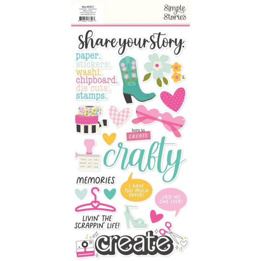 Simple Stories - Aufkleber "Crafty Babe" Foam Sticker