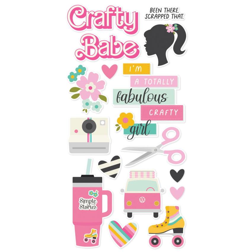 Simple Stories - Aufkleber "Crafty Babe" Foam Sticker