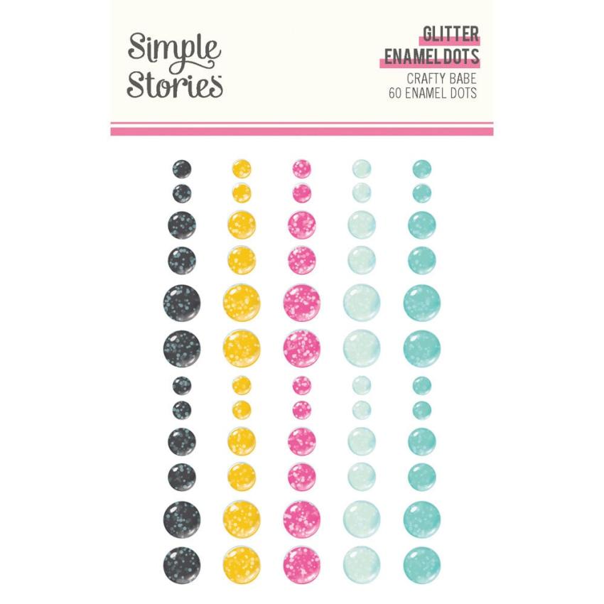 Simple Stories - Enamel Dots "Crafty Babe" 60 Stück 